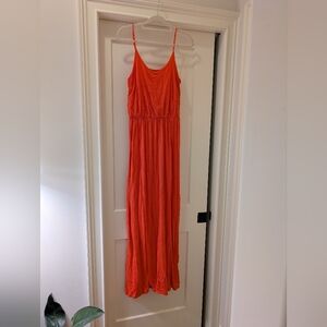 Elegant Coral Maxi Dress
